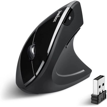 Perixx Mouse Perixx PERIMICE-713 Ergo (11167), Optic, USB, Wireless, 2000 DPI, 5 Butoane, Negru