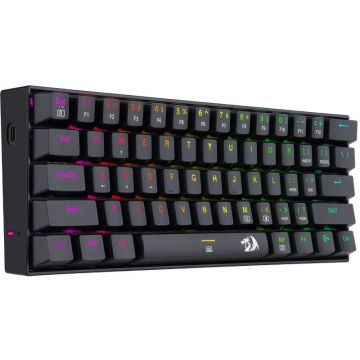 Redragon Tastatura Gaming Mecanica Redragon Dragonborn, Iluminare RGB, Switch-uri Rosii, Negru