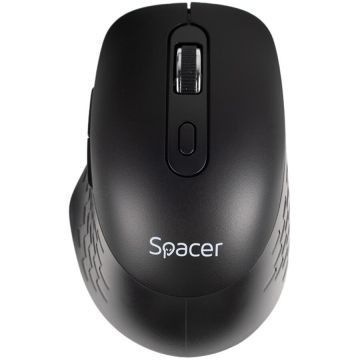 spacer MOUSE wireless Spacer, PC sau notebook, 2.4GHz + Bluetooth 5.1, optic, max.1600 dpi, butoane-scroll 6-1,buton ON-OFF, click silentios S-D, baterii AAAx2 incluse, Negru, SPMO-WS02-BT