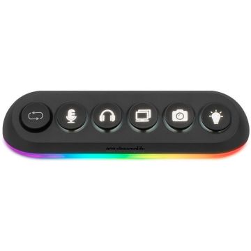 streamplify Hub USB Streamplify Deck 5, RGB, 5 porturi, Negru