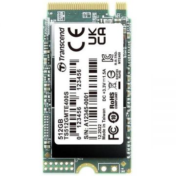 Transcend SSD Transcend MTE400S, 512GB, M.2 2242, PCIe Gen3 x4, NVMe