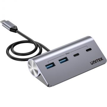 UNITEK USB HUB UNITEK H1337AGY01, 2 x USB-A 3.2 Gen 1, 2 x USB-C 3.2 Gen 1, transfer pana la 5 Gbps