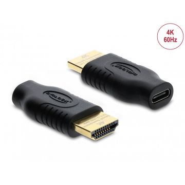 Adaptor USB Type C la HDMI (DP Alt Mode) M-T 4K60Hz cu HDR/HDCP, Delock 61075