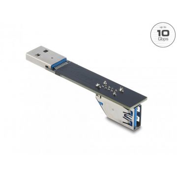 Extensie USB 10Gbps T-M unghi 90 grade jos, Delock 67422
