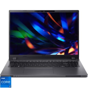 Laptop Acer 16'' TravelMate P2 TMP216-51, WUXGA IPS, Procesor Intel® Core™ i7-1355U (12M Cache, up to 5.00 GHz), 16GB DDR4, 512GB SSD, Intel Integrated Graphics, No OS, Steel Gray
