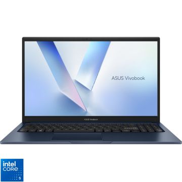 Laptop ASUS 15.6'' Vivobook 15 X1504VA, FHD, Procesor Intel® Core™ 5 120U (12M Cache, up to 5.00 GHz), 16GB DDR5, 1TB SSD, Intel Graphics, No OS, Quiet Blue
