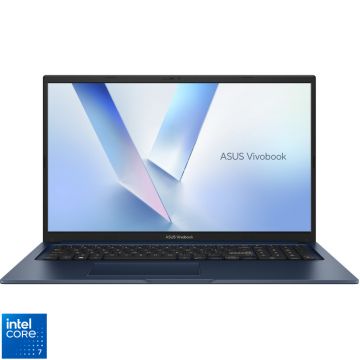 Laptop ASUS 17.3'' Vivobook 17 X1704VA, FHD, Procesor Intel® Core™ 7 150U (12M Cache, up to 5.40 GHz), 16GB DDR5, 1TB SSD, Intel Graphics, No OS, Quiet Blue