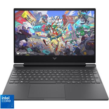 Laptop HP Gaming 15.6'' Victus 15-fa2101nn, FHD IPS 144Hz, Procesor Intel® Core™ 7 240H (24M Cache, up to 5.20 GHz), 24GB DDR5, 1TB SSD, GeForce RTX 5050 8GB, Free DOS, Mica Silver