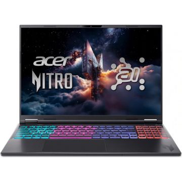 Laptop Nitro 16S AI WUXGA 16 inch AMD Ryzen AI 7 350 16GB 1TB SSD RTX 5060 Free Dos Obsidian Black