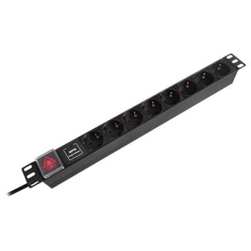 pdu rack 19 inch 8 prize switch 16a 2m emtex