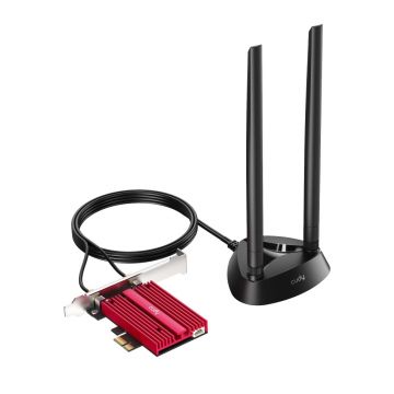 placa de retea pci express wireless ax3000 wi-fi 6, 2 antene 5dbi, bluetooth 5.0, we4000 cudy