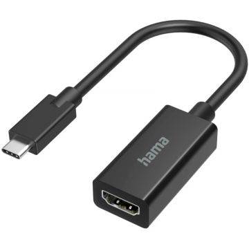 Adaptor Hama 1x USB-C Male - 1x HDMI Female, Negru