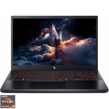 Laptop Acer Gaming 15.6'' Nitro V 15 AI ANV15-42, FHD IPS 165Hz, Procesor AMD Ryzen™ 7 7445HS (16M Cache, up to 4.70 GHz), 16GB DDR5, 1TB SSD, GeForce RTX 4050 6GB, No OS, Obsidian Black