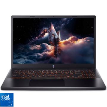 Laptop Acer Gaming 15.6'' Nitro V 15 ANV15-52, FHD IPS 165Hz, Procesor Intel® Core™ 5 210H (12M Cache, up to 4.80 GHz), 16GB DDR5, 512GB SSD, GeForce RTX 4050 6GB, No OS, Obsidian Black