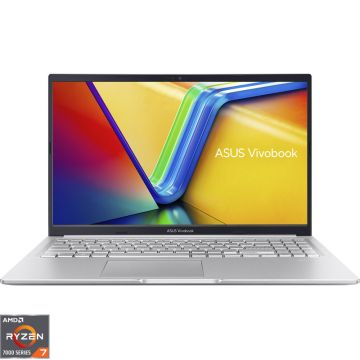 Laptop ASUS 15.6'' Vivobook 15 M1502YA, FHD, Procesor AMD Ryzen™ 7 7730U (16M cache, up to 4.53 GHz), 8GB DDR4, 512GB SSD, AMD Radeon, No OS, Cool Silver