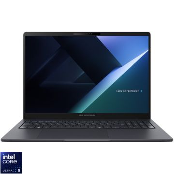 Laptop ASUS 16'' ExpertBook B3 B3605CCA, WUXGA, Procesor Intel® Core™ Ultra 5 125H (18M Cache, up to 4.50 GHz), 16GB DDR5, 512GB SSD, Intel Integrated Graphics, No OS, Gentle Grey
