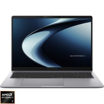 Laptop ASUS 16'' ExpertBook P3 PM3606CKA, WUXGA, Procesor AMD Ryzen™ Al 7 350 (16M Cache, up to 5.0 GHz), 16GB DDR5, 1TB SSD, AMD Radeon 860M, No OS, Misty Grey