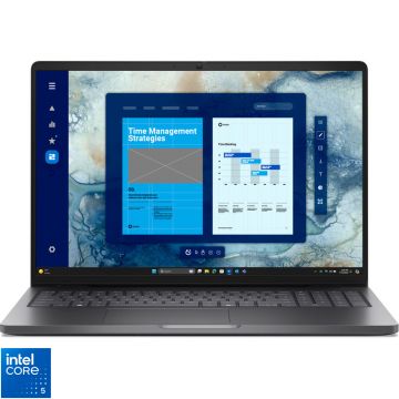 Laptop DELL 16'' Pro 16 PC16250, FHD+, Procesor Intel® Core™ 5 120U (12M Cache, up to 5.00 GHz), 8GB DDR5, 512GB SSD, Intel Graphics, Win 11 Pro, Magnetite, 3Yr ProSupport
