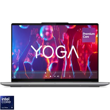 Laptop Lenovo 14.5'' Yoga Pro 7 14IAH10, 3K OLED 120Hz Touch, Procesor Intel® Core™ Ultra 9 285H (24M Cache, up to 5.40 GHz), 32GB LPDDR5X, 1TB SSD, Intel Arc 140T, Win 11 Home, Luna Grey, 3Yr Onsite Premium Care