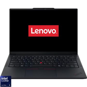 Laptop Lenovo 14'' ThinkPad E14 Gen 7, WUXGA IPS, Procesor Intel® Core™ Ultra 5 225U (12M Cache, up to 4.80 GHz), 16GB DDR5, 512GB SSD, Intel Graphics, No OS, Black