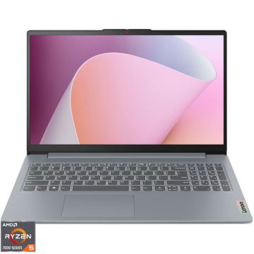 Laptop Lenovo 15.6'' IdeaPad Slim 3 15AMN8, FHD, Procesor AMD Ryzen™ 5 7520U (4M Cache, up to 4.3 GHz), 16GB LPDDR5, 512GB SSD, AMD Radeon 610M, No OS, Arctic Grey