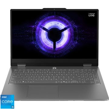 Laptop Lenovo Gaming 15.6'' LOQ Essential 15IRX11, FHD IPS 144Hz, Procesor Intel® Core™ i5-13450HX (20M Cache, up to 4.60 GHz), 16GB DDR5, 512GB SSD, GeForce RTX 5050 8GB, No OS, Luna Grey
