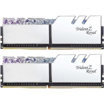 Memorie G.Skill Trident Z Royal RGB Silver 32GB DDR4 3200MHz CL16 Dual Channel Kit