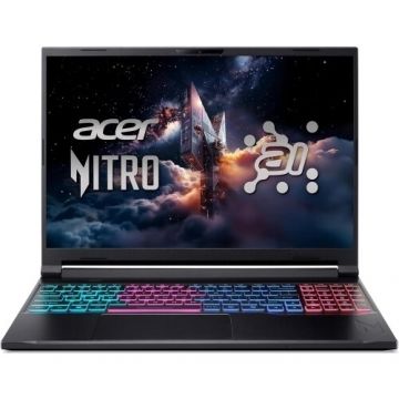Acer Laptop Acer Nitro V 16S ANV16S-71-94DP, Intel Core 9 270H, 16 inch, RAM 32GB, SSD 1TB, nVidia GeForce RTX 5070 8GB, No OS, Negru