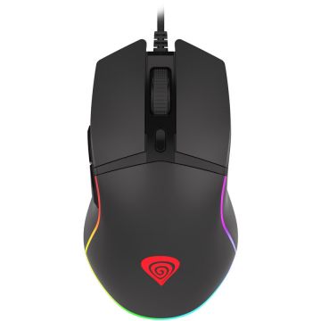 Genesis Mouse Gaming cu fir Genesis Krypton 220, 6.400 DPI, 1.000Hz, 22G, Software, Macro, Butoane Programabile, RGB LED, Cablu braided 1,8m, Negru