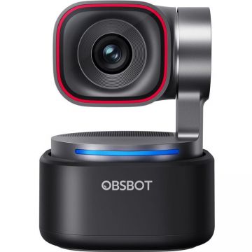 OBSBOT Camera web PTZ Obsbot Tiny 3, video UHD 4K la 30 fps, Full HD 1080p la 120 fps, Control AI, USB-C, Negru