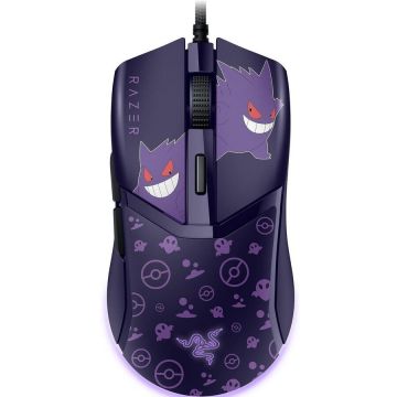 Razer Mouse gaming Razer Cobra Pokemon Gengar Edition, cu fir, 8500 dpi, 6 butoane programabile, Iluminare RGB, Negru/Mov