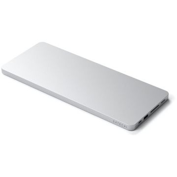 Satechi Docking station Satechi Slim pentru iMac 24, 1 x Port Upstream Tip C, 2 x USB 2.0, 1 x Micro SD, 1 x card SD, 1 x USB-A, 1 x slot SSD M.2, 1 x USB-C, cablu inclus, Argintiu
