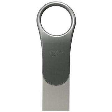 Silicon&nbsp;power Memorie USB Silicon Power Mobile C80, 32GB, USB 3.0 Type-C, Argintiu