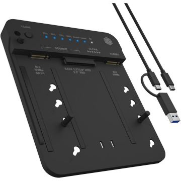 Statie de Andocare IB-2913MCL-C31 2.5Inch/3.5Inch SATA M.2 NVMe Negru