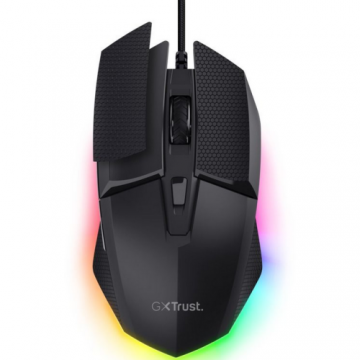 Trust Mouse cu fir Trust GXT 121 Felox+, interfata USB-A, 10000 DPI, iluminare RGB, Negru
