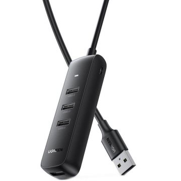 Ugreen HUB USB extern Ugreen, CM416, USB 3.1 x 2, USB Type-C x 2, conectare prin USB Type-C, material ABS, lungime 25 cm, negru