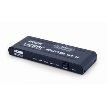 Adaptor Gembird Splitter 4x HDMI Female, Negru