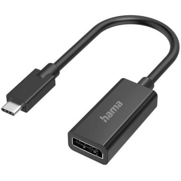Adaptor Hama 1x USB-C Male - 1x DisplayPort Female, Negru