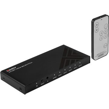 Adaptor LINDY Switch HDMI 4K 60Hz, 5x HDMI In, 1x HDMI Out, negru