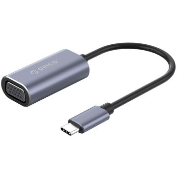 Adaptor Orico 1x USB tip C Male - 1x VGA Female, 0.15 m, gri-negru