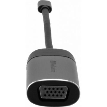 Adaptor Verbatim 1x USB-C Male - 1x VGA Female, negru-gri
