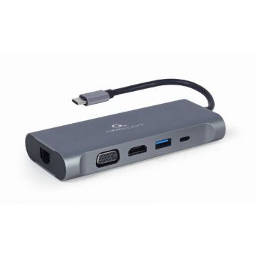 Gembird 7-in-1, A-CM-COMBO7-01, USB-C, Space Grey