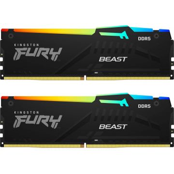 Memorie Kingston FURY Beast RGB 64GB DDR5 6000MHz CL36 Dual Channel Kit