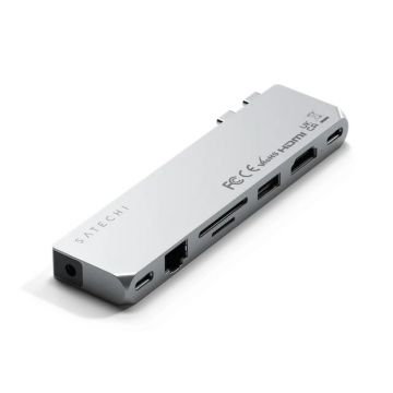 Satechi Pro Hub Max, 1x USB4, 1 USB 3.0, 1x USB-C, Silver