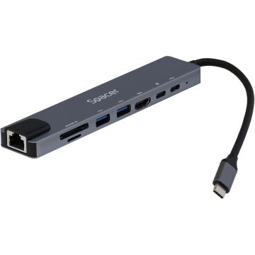 Spacer 8-in-1, USB Tip C, 1x HDMI, 2x USB, 2x USB-C