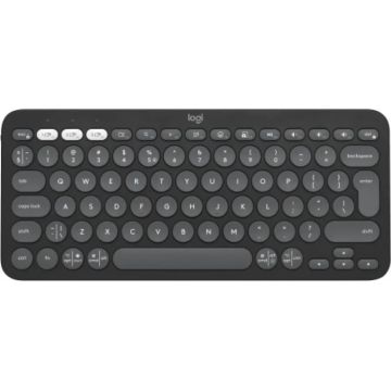 Tastatura Logitech Pebble Keys 2 K380s, Wireless/Bluetooth, Tonal Graphite