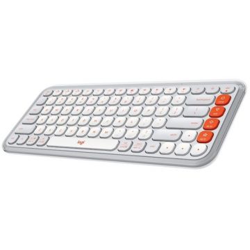 Tastatura Logitech Pop Icon Keys, Bluetooth, Off-White