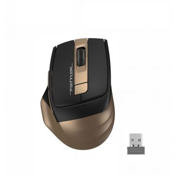 A4tech Mouse Wireless A4tech Fstyler FG35, 2000 DPI, 6 butoane, Negru/Bronz