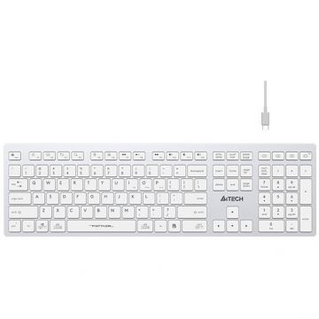 A4tech Tastatura wireless A4Tech FBX50C, Bluetooth, Wireless, 2.4GHz, USB, Alb