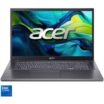 Acer Laptop Acer Aspire 17 A17-51M-76E0, Procesor Intel® Core™ 7 150U, Display 17.3 FullHD IPS, RAM 16 GB LPDDR5, 512 GB SSD, Placa video integrata Intel® Graphics, NO OS, Steel Gray
